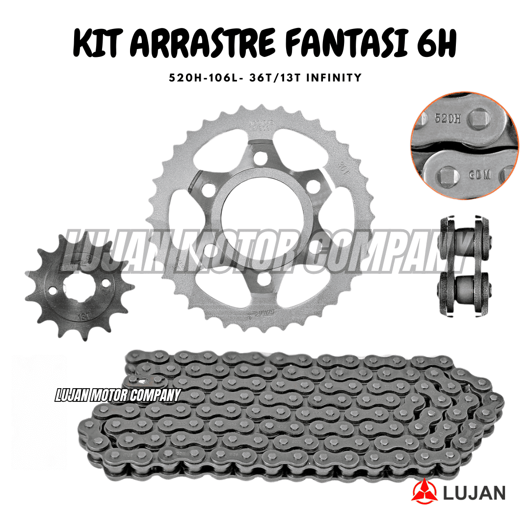 KIT ARRASTRE FANTASI 200 6H OEM RZ250 520H-106L 36T/13T INFINITY